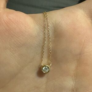 14k Diamond Bezel Necklace